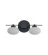Addie Wall Lamp 2 Globe Light G9 Satin Black/Opal Glass-8