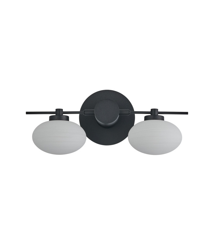 Addie Wall Lamp 2 Globe Light G9 Satin Black/Opal Glass-8