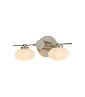 Addie Wall Lamp 2 Globe Light G9 Satin Nickel/Opal Glass-1