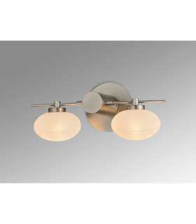 Addie Wall Lamp 2 Globe Light G9 Satin Nickel/Opal Glass-2