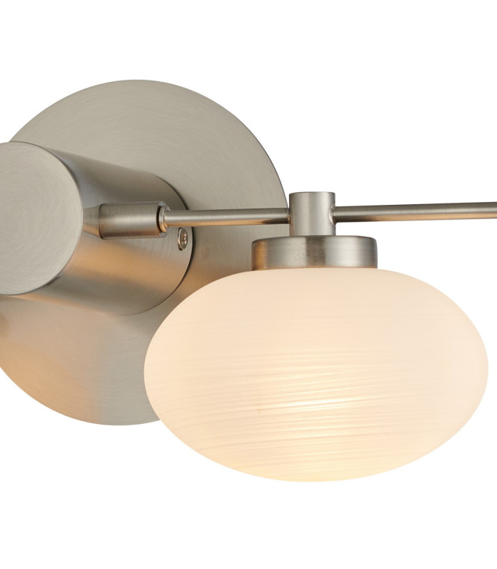 Addie Wall Lamp 2 Globe Light G9 Satin Nickel/Opal Glass-6