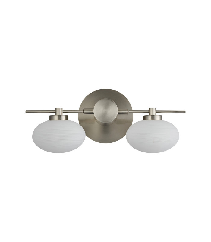 Addie Wall Lamp 2 Globe Light G9 Satin Nickel/Opal Glass-8