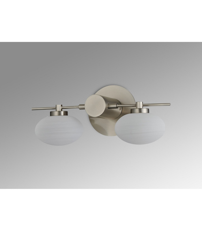 Addie Wall Lamp 2 Globe Light G9 Satin Nickel/Opal Glass-9