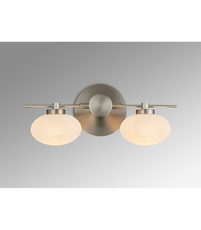 Addie Wall Lamp 2 Globe Light G9 Satin Nickel/Opal Glass-10