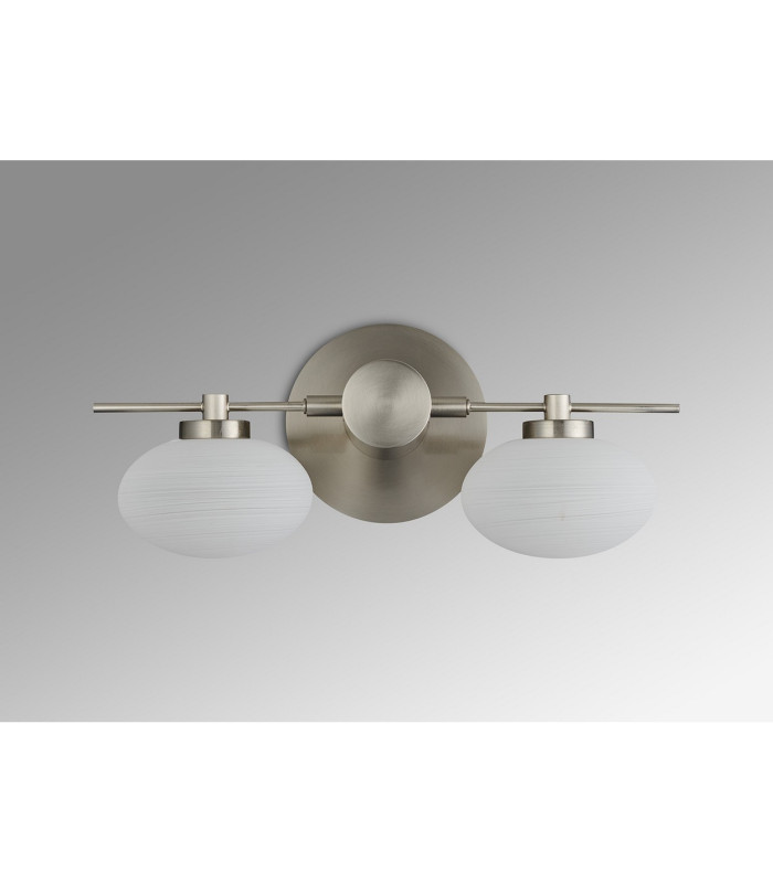 Addie Wall Lamp 2 Globe Light G9 Satin Nickel/Opal Glass-11