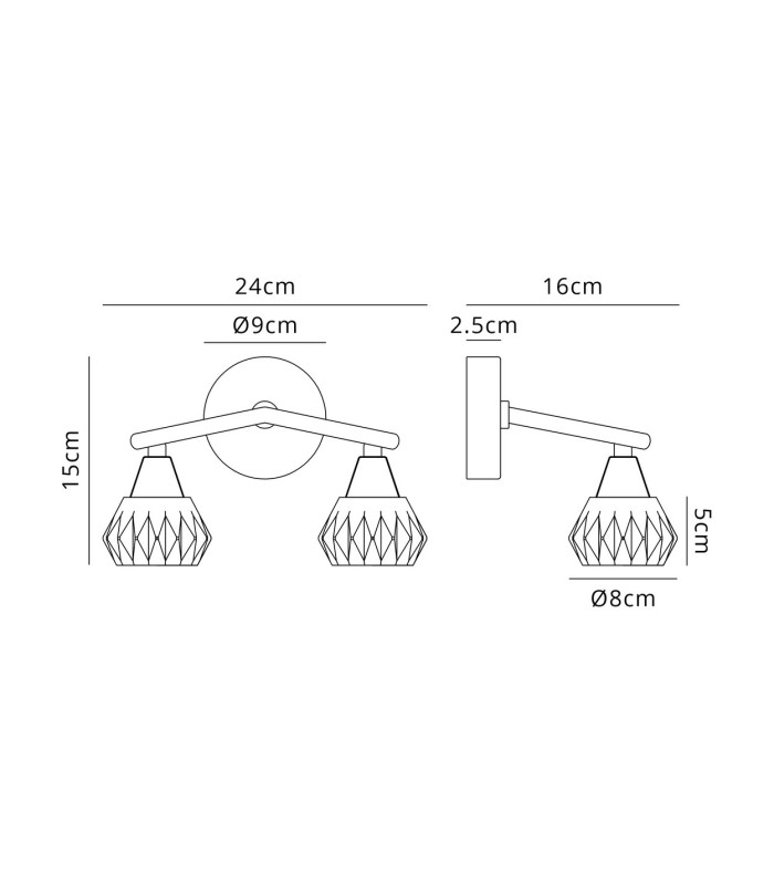 Ardice Wall Light 2 Light G9 Polished Chrome/Clear Glass-3