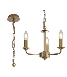 Banyan 35cm 3 Light Multi Arm Pendant Without Shade 1.5m Chain E14 Champagne Gold-1