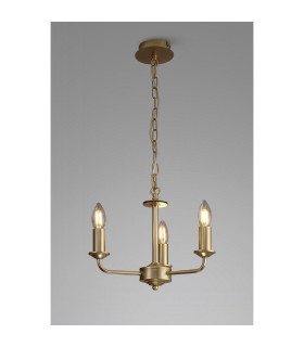 Banyan 35cm 3 Light Multi Arm Pendant Without Shade 1.5m Chain E14 Champagne Gold-2