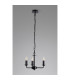 Banyan 35cm 3 Light Multi Arm Pendant Without Shade 1.5m Chain E14 Matt Black-9