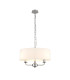 Banyan 3 Light Multi Arm Pendant E14 Polished Chrome With 45cm x 15cm Faux Silk Shade White-1