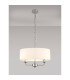 Banyan 3 Light Multi Arm Pendant E14 Polished Chrome With 45cm x 15cm Faux Silk Shade White-2