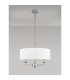 Banyan 3 Light Multi Arm Pendant E14 Polished Chrome With 45cm x 15cm Faux Silk Shade White-11