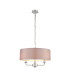 Banyan 3 Light Multi Arm Pendant E14 Polished Chrome With 45cm x 15cm Faux Silk Shade Grey-1