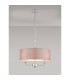 Banyan 3 Light Multi Arm Pendant E14 Polished Chrome With 45cm x 15cm Faux Silk Shade Grey-2