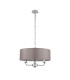 Banyan 3 Light Multi Arm Pendant E14 Polished Chrome With 45cm x 15cm Faux Silk Shade Grey-4