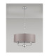 Banyan 3 Light Multi Arm Pendant E14 Polished Chrome With 45cm x 15cm Faux Silk Shade Grey-11