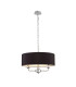 Banyan 3 Light Multi Arm Pendant E14 Polished Chrome With 45cm x 15cm Faux Silk Shade Black-1