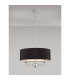 Banyan 3 Light Multi Arm Pendant E14 Polished Chrome With 45cm x 15cm Faux Silk Shade Black-2