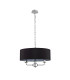 Banyan 3 Light Multi Arm Pendant E14 Polished Chrome With 45cm x 15cm Faux Silk Shade Black-4