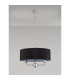 Banyan 3 Light Multi Arm Pendant E14 Polished Chrome With 45cm x 15cm Faux Silk Shade Black-11