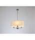 Banyan 3 Light Multi Arm Pendant E14 Polished Chrome With 45cm x 15cm Faux Silk Shade Ivory Pearl/White Laminate-2