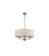 Banyan 3 Light Multi Arm Pendant E14 Polished Chrome With 45cm x 15cm Faux Silk Shade Ivory Pearl/White Laminate-4