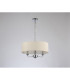 Banyan 3 Light Multi Arm Pendant E14 Polished Chrome With 45cm x 15cm Faux Silk Shade Ivory Pearl/White Laminate-11