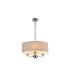 Banyan 3 Light Multi Arm Pendant E14 Polished Chrome With 45cm x 15cm Dual Faux Silk Shade Nude Beige/Moonlight-1