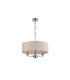 Banyan 3 Light Multi Arm Pendant E14 Polished Chrome With 45cm x 15cm Dual Faux Silk Shade Nude Beige/Moonlight-4