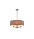 Banyan 3 Light Multi Arm Pendant E14 Polished Chrome With 45cm x 15cm Dual Faux Silk Shade Taupe/Halo Gold-1
