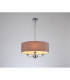 Banyan 3 Light Multi Arm Pendant E14 Polished Chrome With 45cm x 15cm Dual Faux Silk Shade Taupe/Halo Gold-2