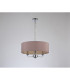 Banyan 3 Light Multi Arm Pendant E14 Polished Chrome With 45cm x 15cm Dual Faux Silk Shade Taupe/Halo Gold-11