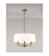 Banyan 3 Light Multi Arm Pendant E14 Antique Brass With 45cm x 15cm Faux Silk Shade White-2