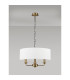 Banyan 3 Light Multi Arm Pendant E14 Antique Brass With 45cm x 15cm Faux Silk Shade White-11