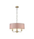 Banyan 3 Light Multi Arm Pendant E14 Antique Brass With 45cm x 15cm Faux Silk Shade Grey-1