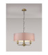Banyan 3 Light Multi Arm Pendant E14 Antique Brass With 45cm x 15cm Faux Silk Shade Grey-2