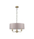 Banyan 3 Light Multi Arm Pendant E14 Antique Brass With 45cm x 15cm Faux Silk Shade Grey-4