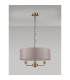 Banyan 3 Light Multi Arm Pendant E14 Antique Brass With 45cm x 15cm Faux Silk Shade Grey-11