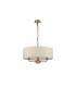 Banyan 3 Light Multi Arm Pendant E14 Antique Brass With 45cm x 15cm Faux Silk Shade Ivory Pearl/White Laminate-4