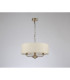 Banyan 3 Light Multi Arm Pendant E14 Antique Brass With 45cm x 15cm Faux Silk Shade Ivory Pearl/White Laminate-11
