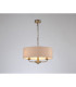 Banyan 3 Light Multi Arm Pendant E14 Antique Brass With 45cm x 15cm Dual Faux Silk Shade Nude Beige/Moonlight-2