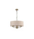 Banyan 3 Light Multi Arm Pendant E14 Antique Brass With 45cm x 15cm Dual Faux Silk Shade Nude Beige/Moonlight-4