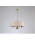 Banyan 3 Light Multi Arm Pendant E14 Antique Brass With 45cm x 15cm Dual Faux Silk Shade Nude Beige/Moonlight-11