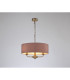 Banyan 3 Light Multi Arm Pendant E14 Antique Brass With 45cm x 15cm Dual Faux Silk Shade Taupe/Halo Gold-2