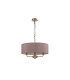 Banyan 3 Light Multi Arm Pendant E14 Antique Brass With 45cm x 15cm Dual Faux Silk Shade Taupe/Halo Gold-4