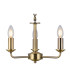 Banyan 3 Light Multi Arm Pendant E14 Antique Brass With 45cm x 15cm Dual Faux Silk Shade Taupe/Halo Gold-5