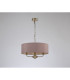 Banyan 3 Light Multi Arm Pendant E14 Antique Brass With 45cm x 15cm Dual Faux Silk Shade Taupe/Halo Gold-11