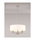 Banyan 3 Light Multi Arm Pendant E14 Satin Nickel With 45cm x 15cm Faux Silk Shade White-2