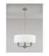 Banyan 3 Light Multi Arm Pendant E14 Satin Nickel With 45cm x 15cm Faux Silk Shade White-11