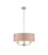 Banyan 3 Light Multi Arm Pendant E14 Satin Nickel With 45cm x 15cm Faux Silk Shade Grey-1
